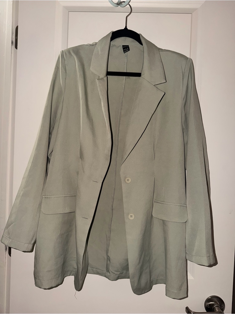 SHEIN Light Sage Relaxed Notched-Lapel Blazer